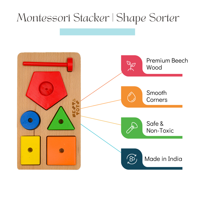 NESTA TOYS - Montessori Stacker | Shape Sorter