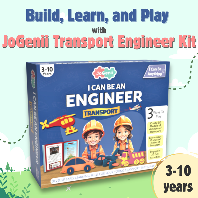 JoGenii I Can Be a Transport Engineer – 3D Foam Model Kit – Educational Miniature Models Kit with Knowledge Book, Indoor games toys gift for 3 4 5 6 7-8 8-10 year old girl or boy, unique engaging puzzles