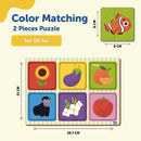 Mini Leaves 2 Piece Puzzle Colours Mix and Match Jigsaw Puzzle - Set of 6
