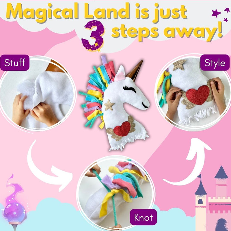 PepPlay Unicorn Pillow DIY kit Art & Craft Activity Kit for Kids | (43Pieces)