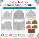 India Monuments Mega Coloring Combo - 10 Poster Mega Art Combo | 2 Themes - Monuments of India & Forts of India | Premium Art Sheets with Coloring Pens | Perfect for Gifting Adults, Kids, Teens