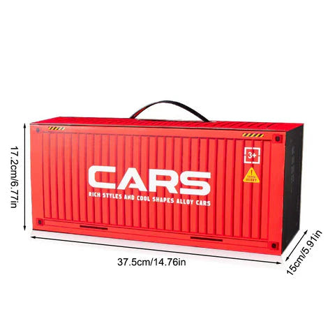 48pc Pull-Back Mini Racing Cars with Container for Kids - Inbuilt Race track