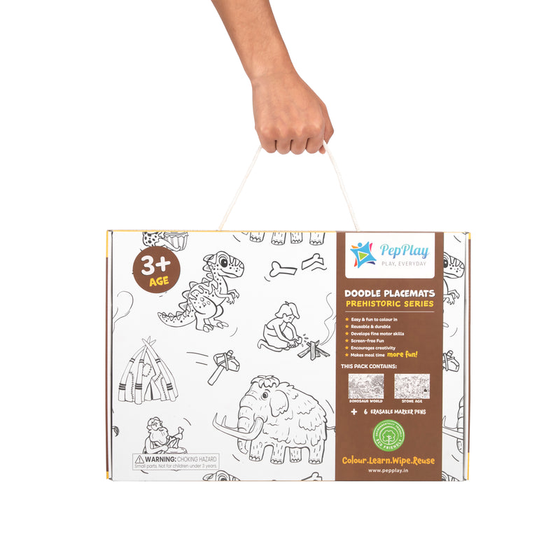 Pepplay doodle placemats - prehistoric series