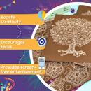 JoGenii Neon Mandala Art Colouring Kit - JoGenii Neon mandala art kit for adults and kids, DIY craft set kits for girls 6-12 12-15 adult women, pre marked paper design, painting material for beginners with colour, gifts, paint hobbies