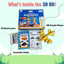 JoGenii I Can Be a Transport Engineer – 3D Foam Model Kit – Educational Miniature Models Kit with Knowledge Book, Indoor games toys gift for 3 4 5 6 7-8 8-10 year old girl or boy, unique engaging puzzles