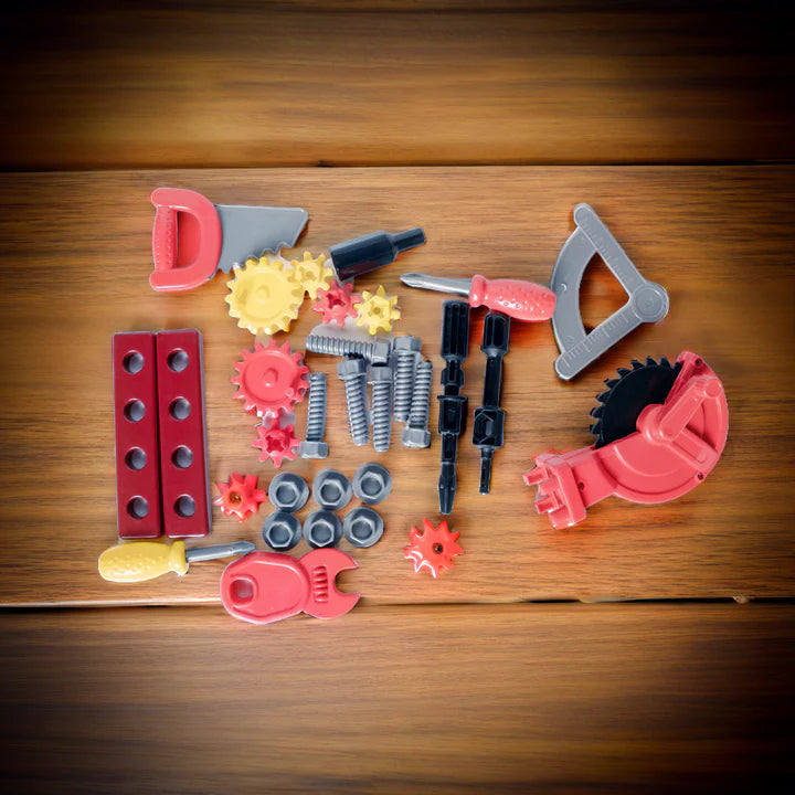 Deluxe Tool Work Bench Convertible Suitcase Portable Role Play Toy Set With Accessories,Multi Uses Birthday Gift For Friends