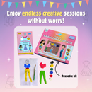 JoGenii I Can Be a Fashion Designer – Stamping Kit - diy kit colouring & painting gift, reusable craft colour set for 3, 3+, 4-5, 5+ year girls, play & learn birthday gift, arts and crafts