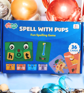 JoGenii Spell with Pups - spelling games for kids 5 years – phonics kit to 3 4 5 6 7 year old's , word game for age 5+, preschool activity toys