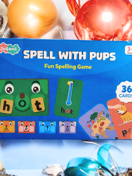 JoGenii Spell with Pups - I Can Spell with spelling games for kids 5 years – phonics kit to 3 4 5 6 7 year old's , word game for age 5+, preschool activity toys