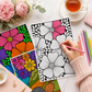 Zentangle Patterned Serenity - Poster Coloring Kit | 5 High-Quality Art Sheets, Coloring Pens | Perfect for Gifting, Return Gift, Play Dates, Art Date