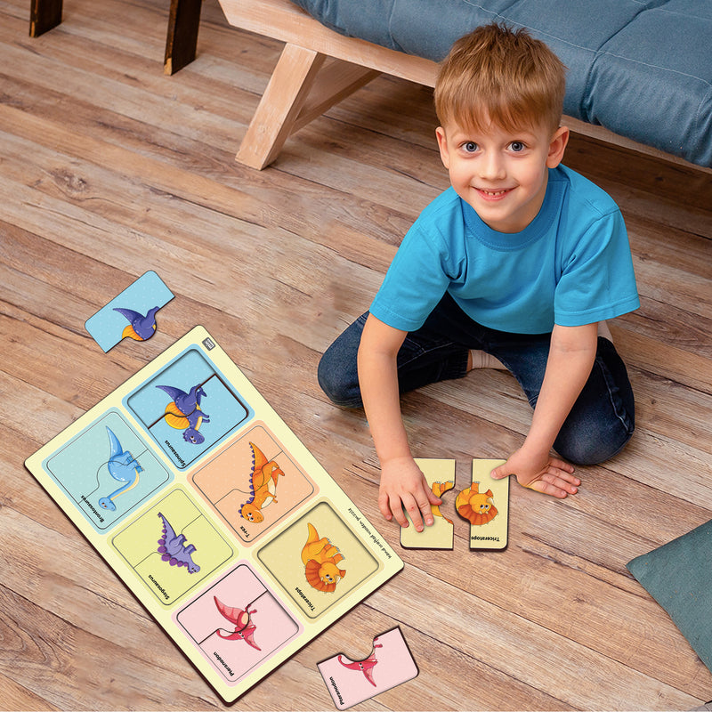 Mini Leaves 2 Piece Puzzle Dinosaurs Jigsaw Puzzle - Set of 6