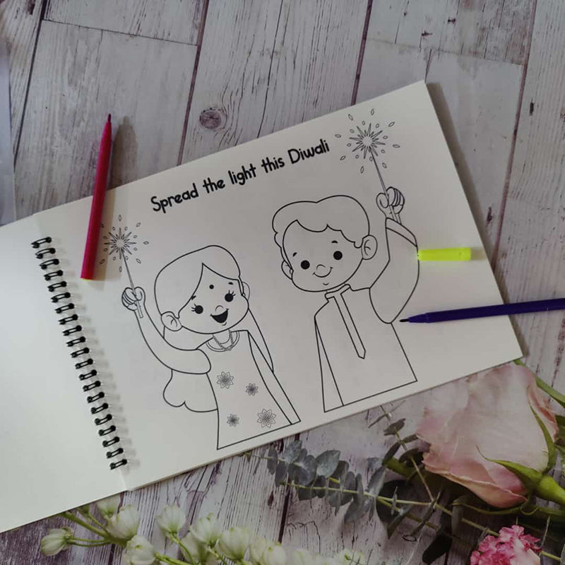 Diwali coloring book  ( Personalization Available )