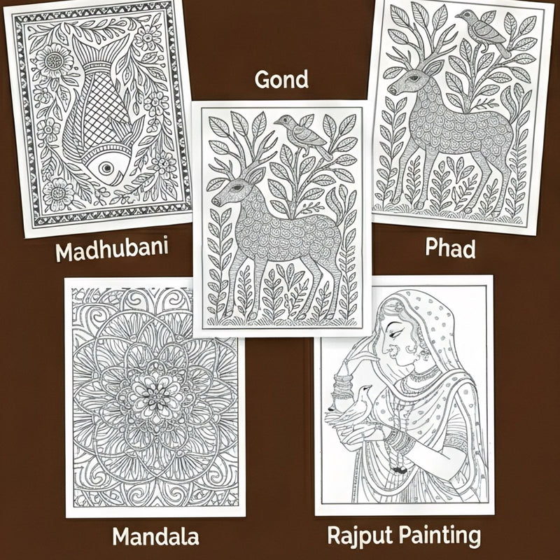 JoGenii Indian Art Forms Poster Coloring Kit