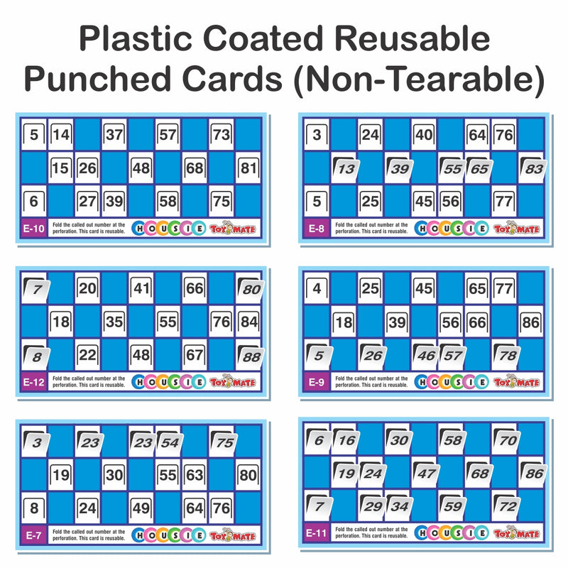 Housie Reusable Folding Tickets - Tambola Bingo Lotto Family Board Game for All Ages-48 Reusable Cards