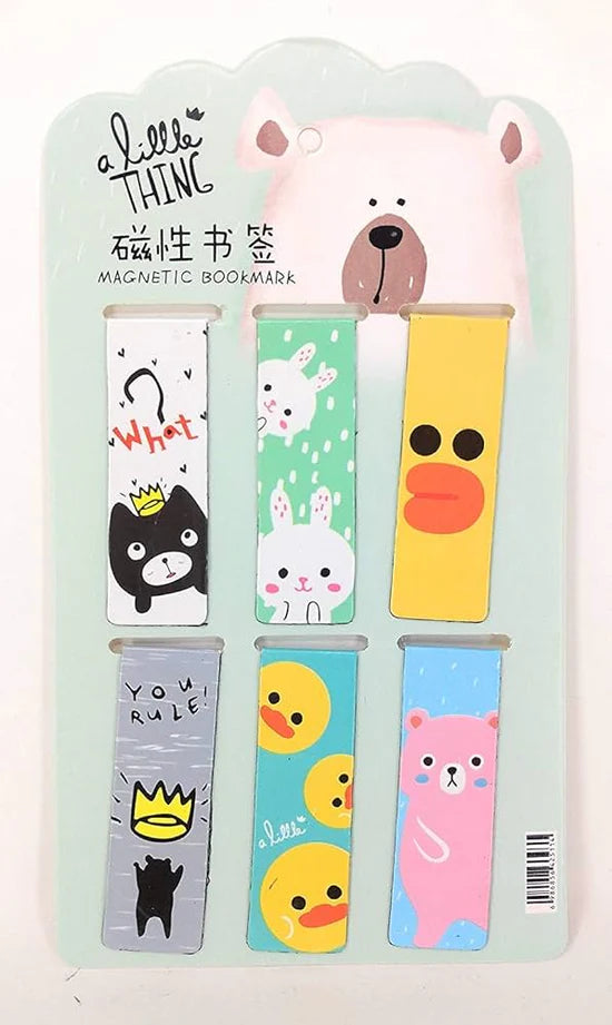 Magnetic Bookmarks with Cute Design (Set of 6) – Unique Gift for Kids & Adults, Booklovers