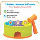 Toddler's Delight - 2 in 1 Gift Set Hammer Ball Toy with A Roll Ball Toy with 3 Layer Ball Drop Tower Run Roll Swirling Ramps for Baby and Develops fine Motor Skills for 12 Months & Above