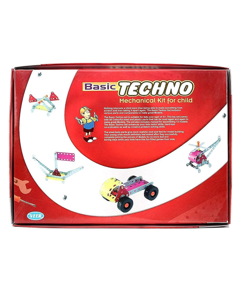 Engineer Basic Techno Mechanical Kit 12 Models-95+ Pieces Educational Toys for Juniors (Age 5 to 12)