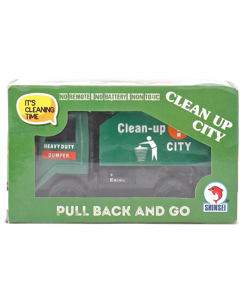 Clean Up City Truck Maintenance Free Pullback Spring Action Race Toy Gift for Boys 5+ Years. Strong ABS Plastic, NO Sharp Edges, BIS Certified.