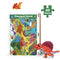 Mini Leaves  Dinosaurs World 60 Piece Wooden Floor Puzzle for Kids with Booster Cards & Wooden Box