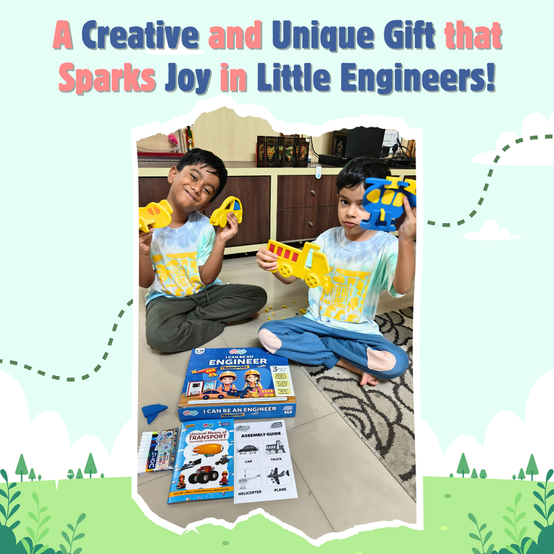 JoGenii I Can Be a Transport Engineer – 3D Foam Model Kit – Educational Miniature Models Kit with Knowledge Book, Indoor games toys gift for 3 4 5 6 7-8 8-10 year old girl or boy, unique engaging puzzles