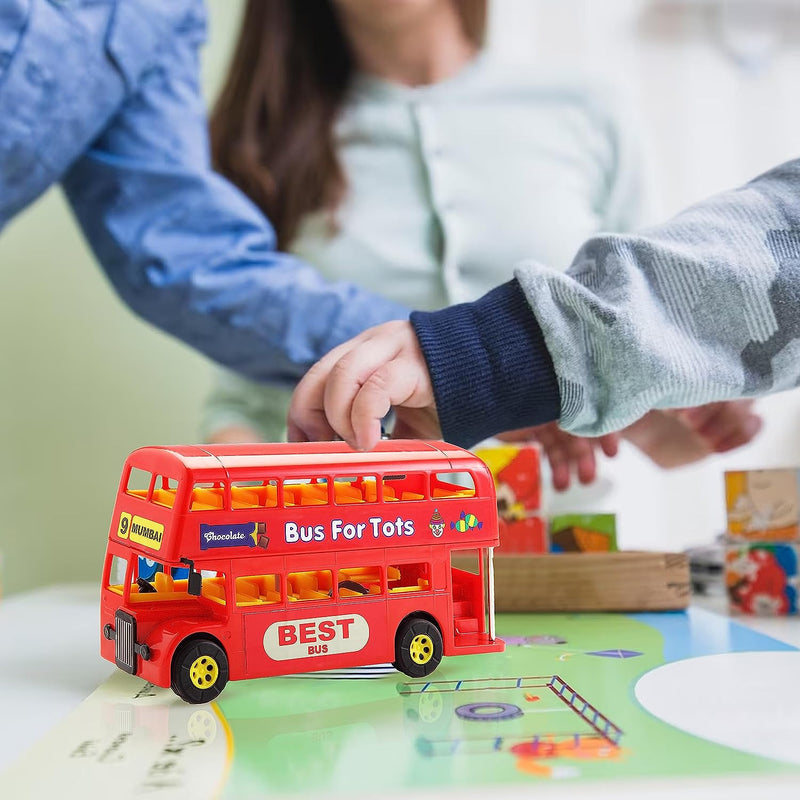 Double Decker City Bus of Mumbai - Vehicle Friction Toy, Age: 3 Years & Above, Color: Red