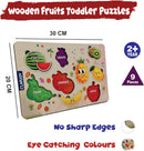 Clapjoy Wooden Learning Educational Board for Kids, Puzzle Toys for 2 Years Old Boys & Girls (Fruit & Animal)