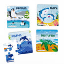 Puzzle Time Aqua Underwater Sea Animals Marine For kids 4 years+ | 12 Jigsaw Puzzle with Sand Timer And Pouch | 108 Pieces | Educational Puzzle game for fun and challegne | Improves focus and Speed