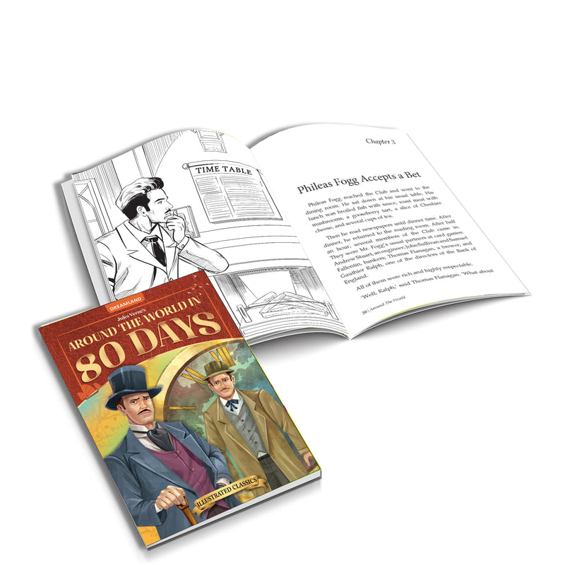 Around the World in 80 Days- Illustrated Abridged Classics for Children with Practice Questions