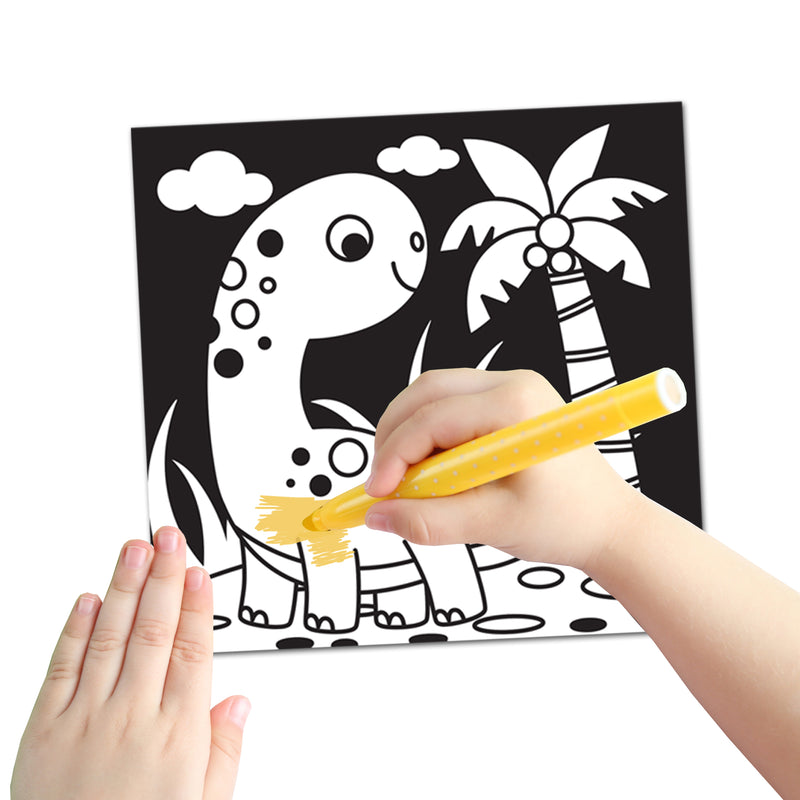 Dinosaurs - Velvet Art Set With 10 Free Sketch Pens