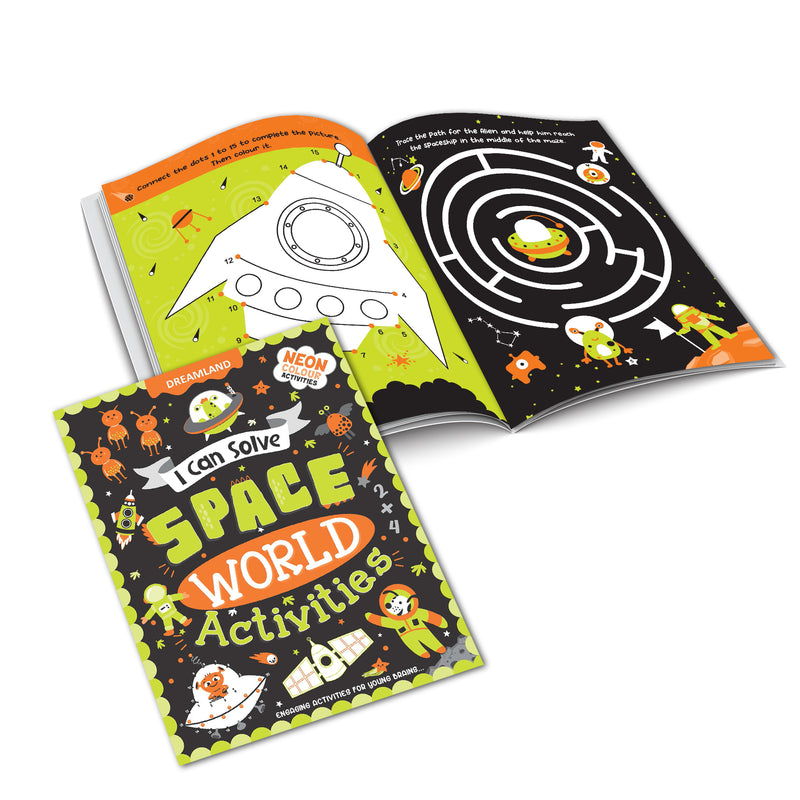 Space World Activities -  I Can Solve Activity Book for Kids Age 4- 8 Years | With Colouring Pages, Mazes, Dot-to-Dots