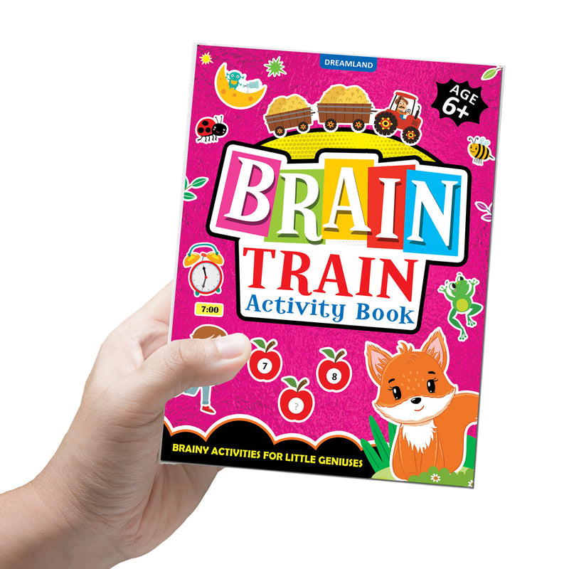 Brain Train Activity Book for Kids Age 6+ - With Colouring Pages, Mazes, Puzzles and Word searches Activities