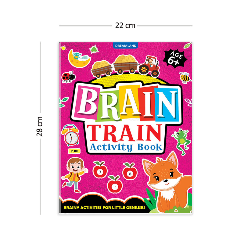 Brain Train Activity Book for Kids Age 6+ - With Colouring Pages, Mazes, Puzzles and Word searches Activities