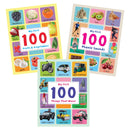 Pack of 3 My First 100 Word Board Books Pack for Kids - Fruits &Vegetables, Things That Move and Phonic Sound