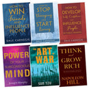 Pack of 6 Self Help Book for Adult - How to Self Confidence, Stop Worrying, Win Friends, Subconscios Mind, Think & Grow and Art of War