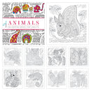 Pack of 2 Colouring Books for Adult with Tear Out Sheet - Animal and Nature