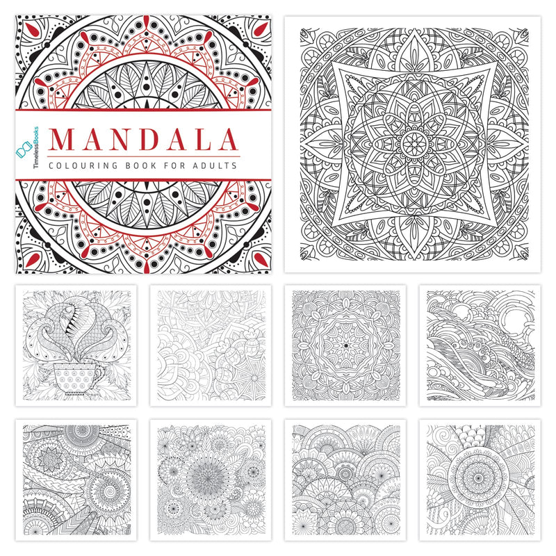 Pack of 2 Colouring Books for Adult with Tear Out Sheet - Travel & Mandala