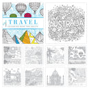 Pack of 2 Colouring Books for Adult with Tear Out Sheet - Travel & Mandala