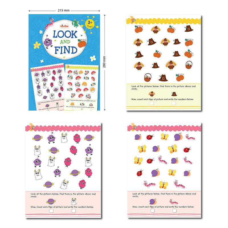 Colour by Numbers, Mazes, Look & Find, Spot the Difference - Set of 4 Activity Books for 3+ Years