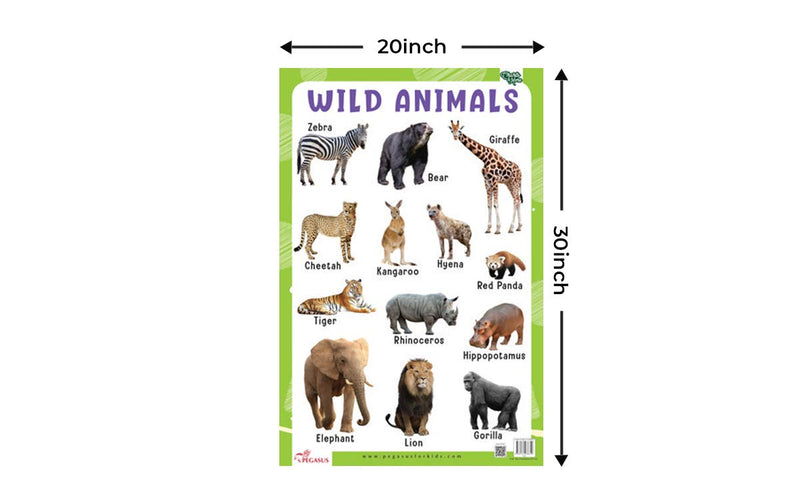 Wild Animals - Thick Laminated Primary Chart
