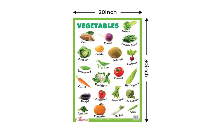 Vegetables - Thick Laminated Primary Chart