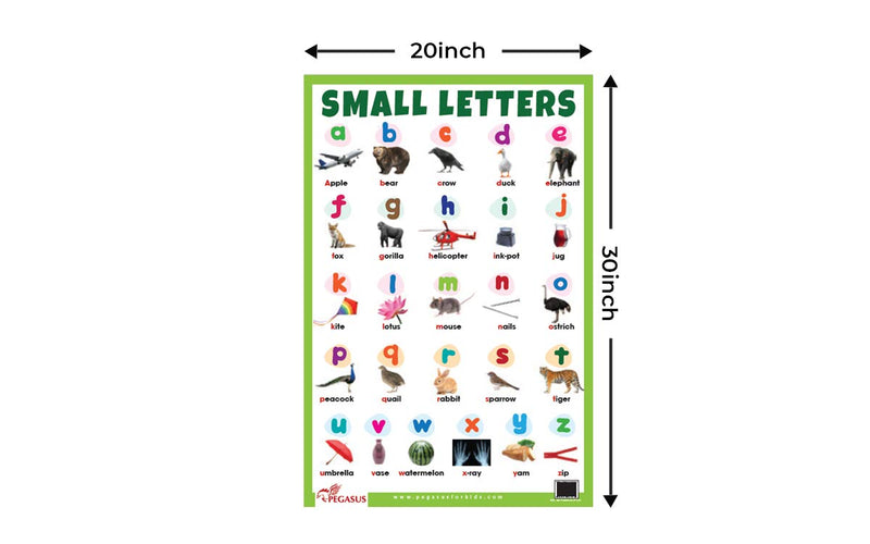 ABC Small Letters - Thick Laminated Preschool Chart