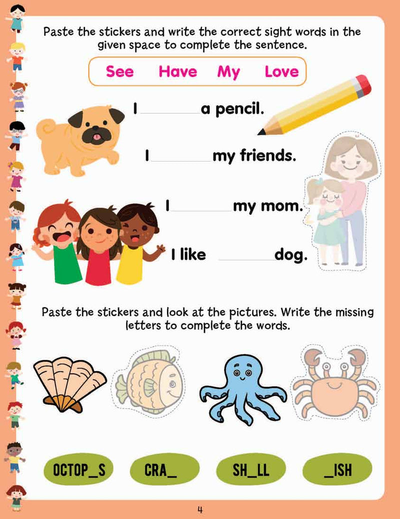 Play With Sticker - Words : Early Learning Children Book By Dreamland Publications 9788184514926