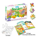 Dinosaurs World Jigsaw Puzzle for Kids – 96 Pcs | With Colouring & Activity Book and 3D Model| Kid Book