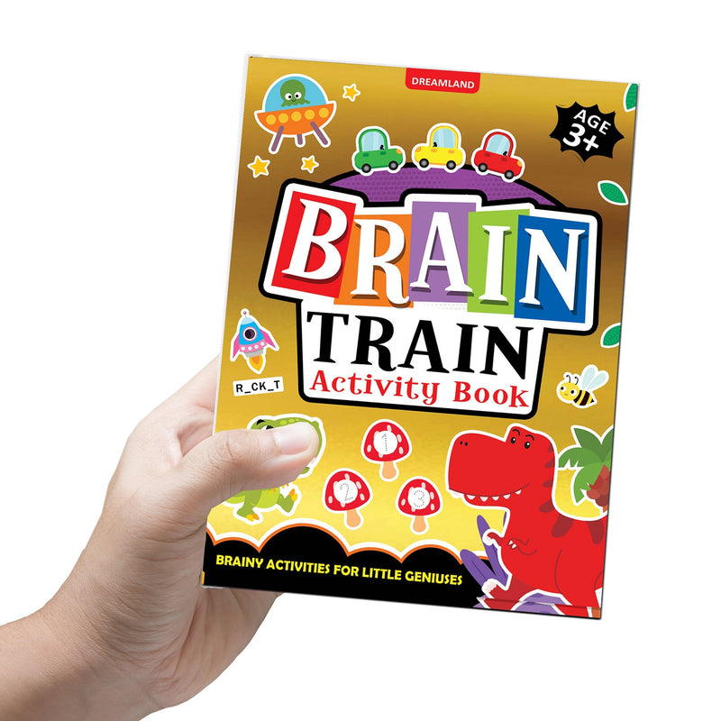 Brain Train Activity Book for Kids Age 3+ - With Colouring Pages, Maze