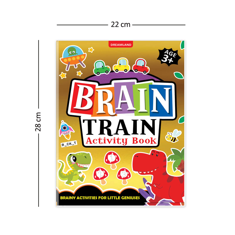 Brain Train Activity Book for Kids Age 3+ - With Colouring Pages, Mazes, Puzzles & Word searches Activities