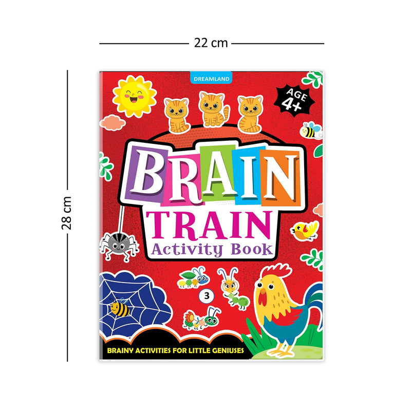 Brain Train Activity Book for Kids Age 4+ - With Colouring Pages, Mazes, Puzzles and Word searches Activities