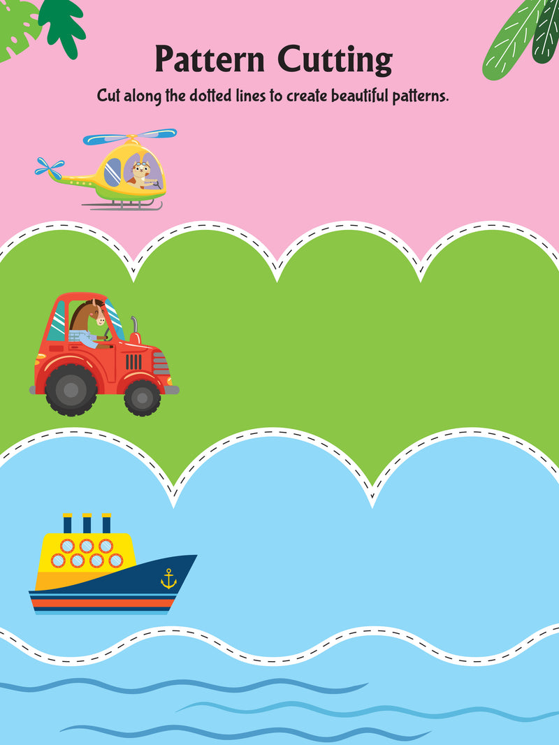 Ultimate Vehicles Scissors Skills Activity Book for Kids Age 4 - 7 years | With Child- Safe Scissors, Games and Mask