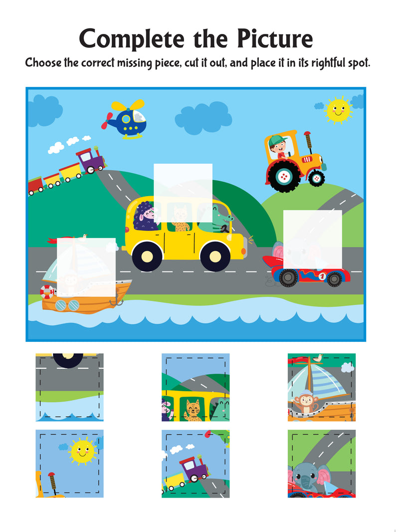 Ultimate Vehicles Scissors Skills Activity Book for Kids Age 4 - 7 years | With Child- Safe Scissors, Games and Mask