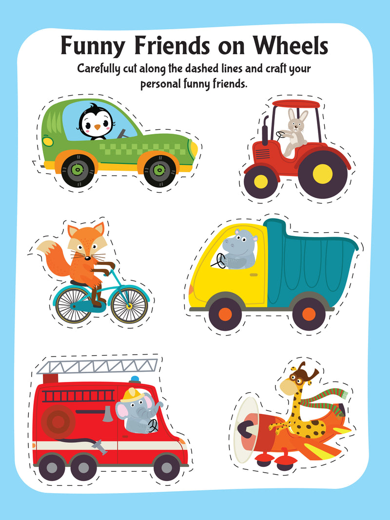 Ultimate Vehicles Scissors Skills Activity Book for Kids Age 4 - 7 years | With Child- Safe Scissors, Games and Mask