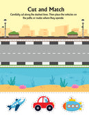 Ultimate Vehicles Scissors Skills Activity Book for Kids Age 4 - 7 years | With Child- Safe Scissors, Games and Mask